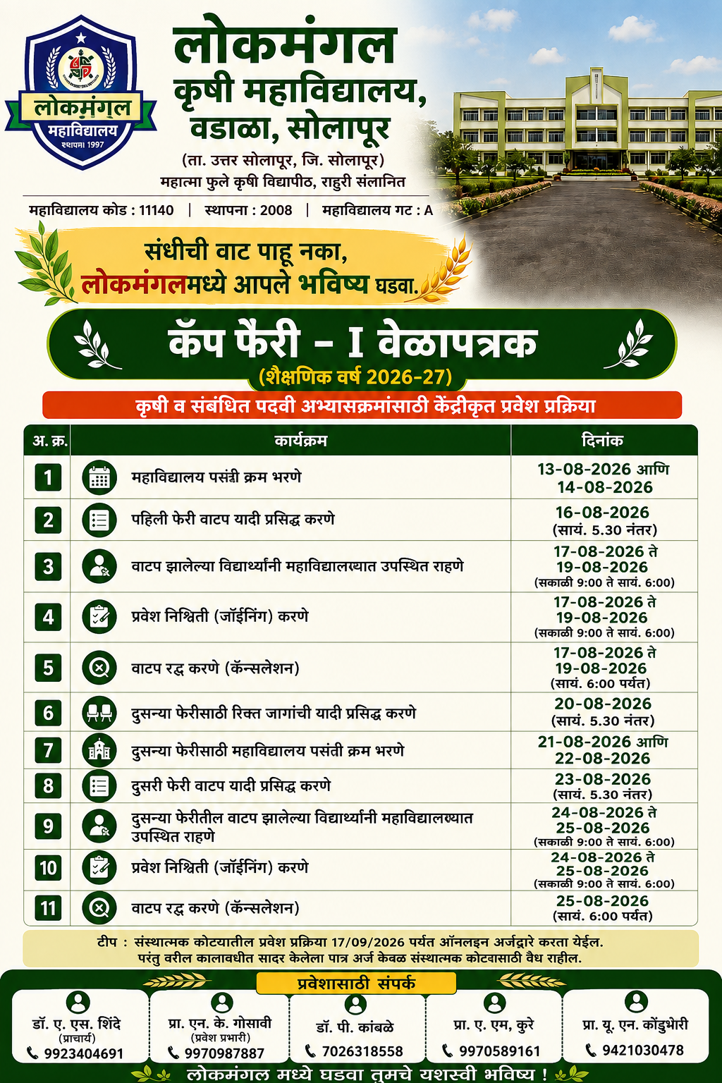 Agriculture College Notice